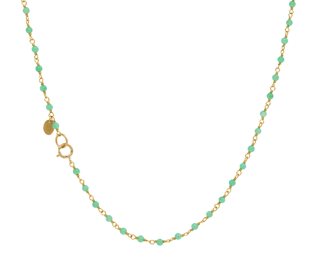 Chrysoprase and Tsavorite Garnet Spun Sugar Necklace