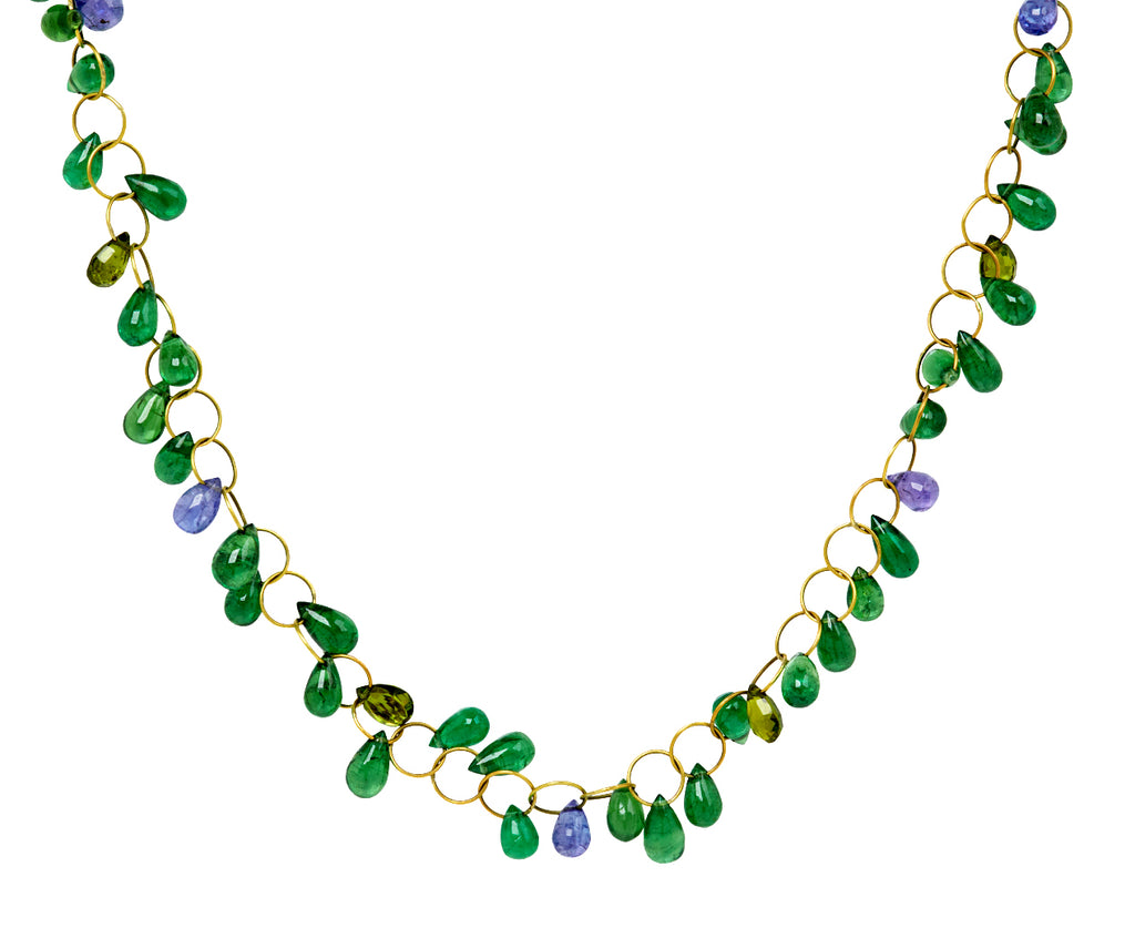 Blue and Green Circus Briolette Necklace
