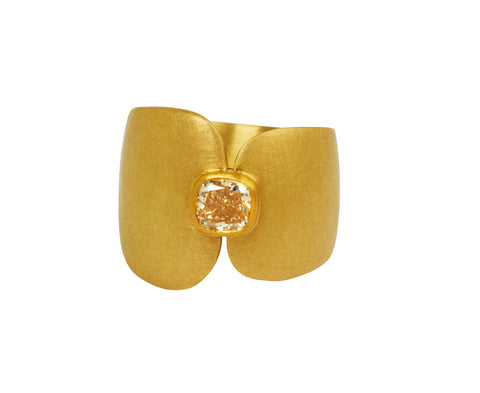 Mallary Marks Champagne Cushion Cut Diamond Danish Ring