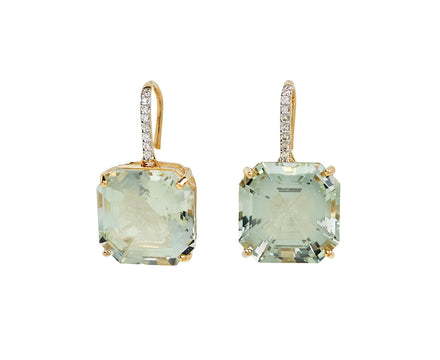 Mateo Green Amethyst and Diamond Drop Earrings