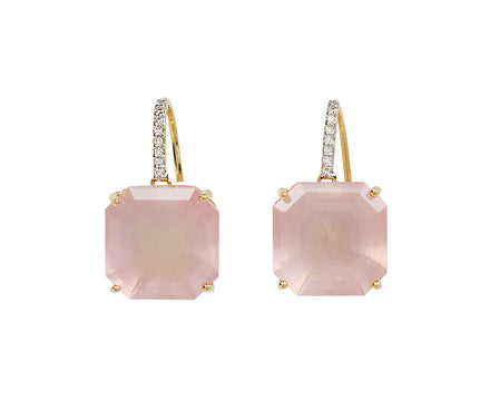 Mateo Pink Topaz and Diamond Drop Earrings