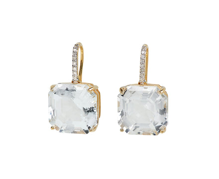 Mateo White Topaz and Diamond Drop Earrings