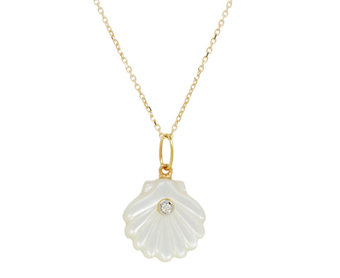 Mother-of-Pearl and Diamond Venus Pendant Necklace