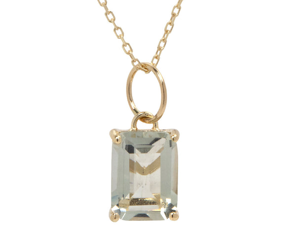 MATEO♦14Kエメラルドカットグリーンアメジストネックレス Mateo Emerald cut Green Amethyst Pendant Necklace