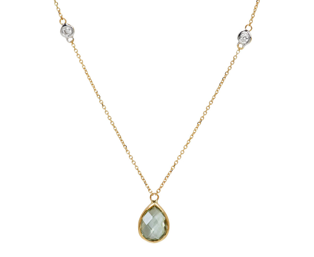 Mateo Green Amethyst and Diamond Pendant Necklace