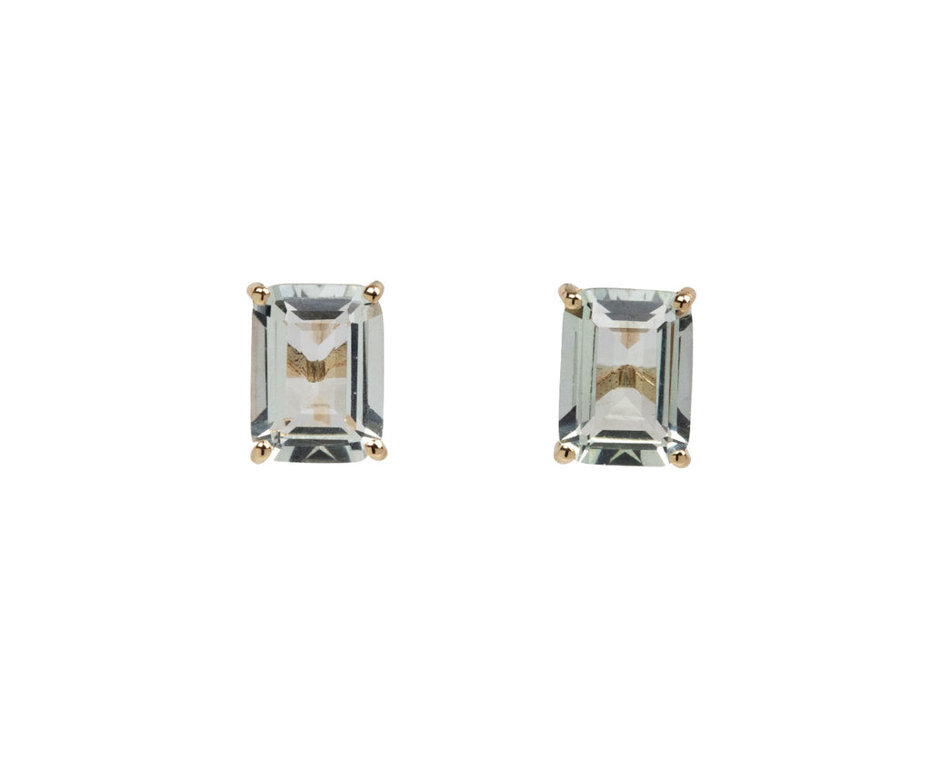 Emerald Cut Green Amethyst Stud Earrings - TWISTonline