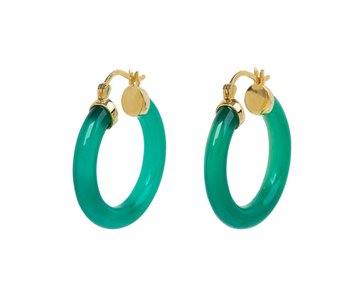 Mateo Green Chalcedony Hoop Earrings
