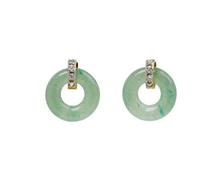 Mateo Jade and Diamond Door Knocker Earrings
