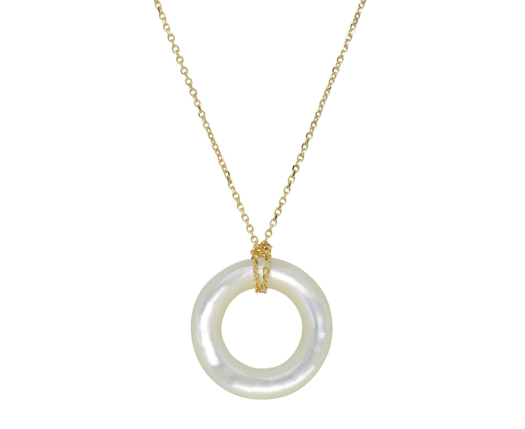 Mateo Mother-of-Pearl Donut Pendant Necklace