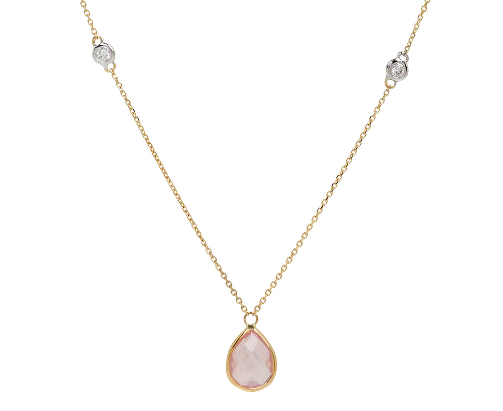 Mateo Pink Topaz and Diamond Pendant Necklace