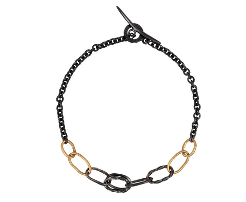 Two-Tone Petite Wrought Links Bracelet