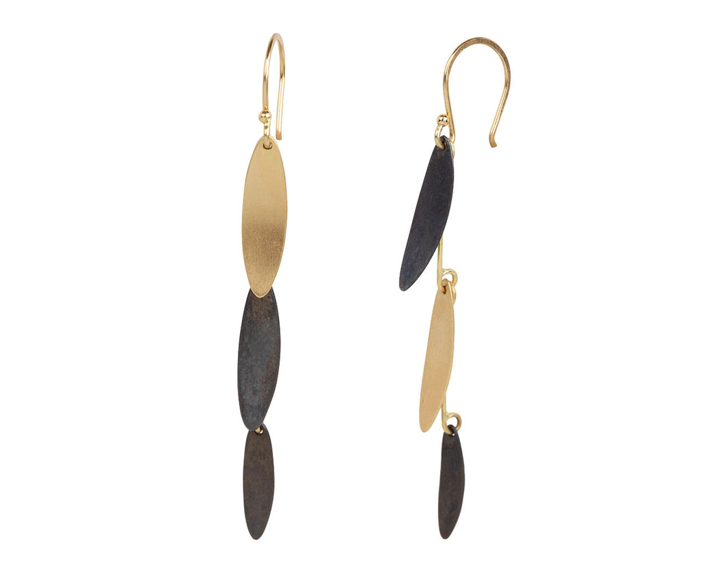 Two Tone Falling Leaves Earrings