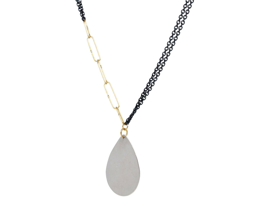 Sarah McGuire Parchment Teardrop Necklace - Angled View