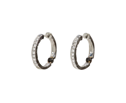 Platinum Noir Pave Kintsugi EN Hoops
