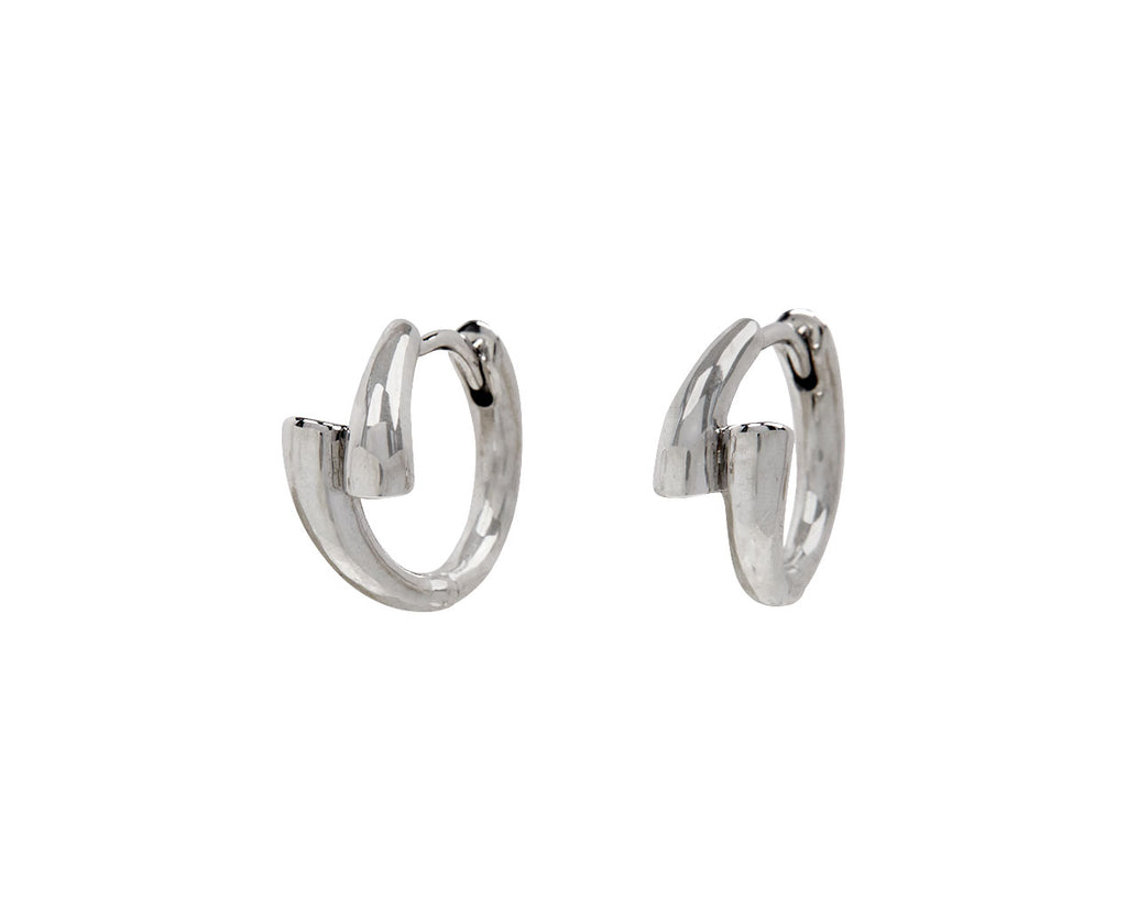 White Gold Lola Huggie Hoop Earrings - TWISTonline