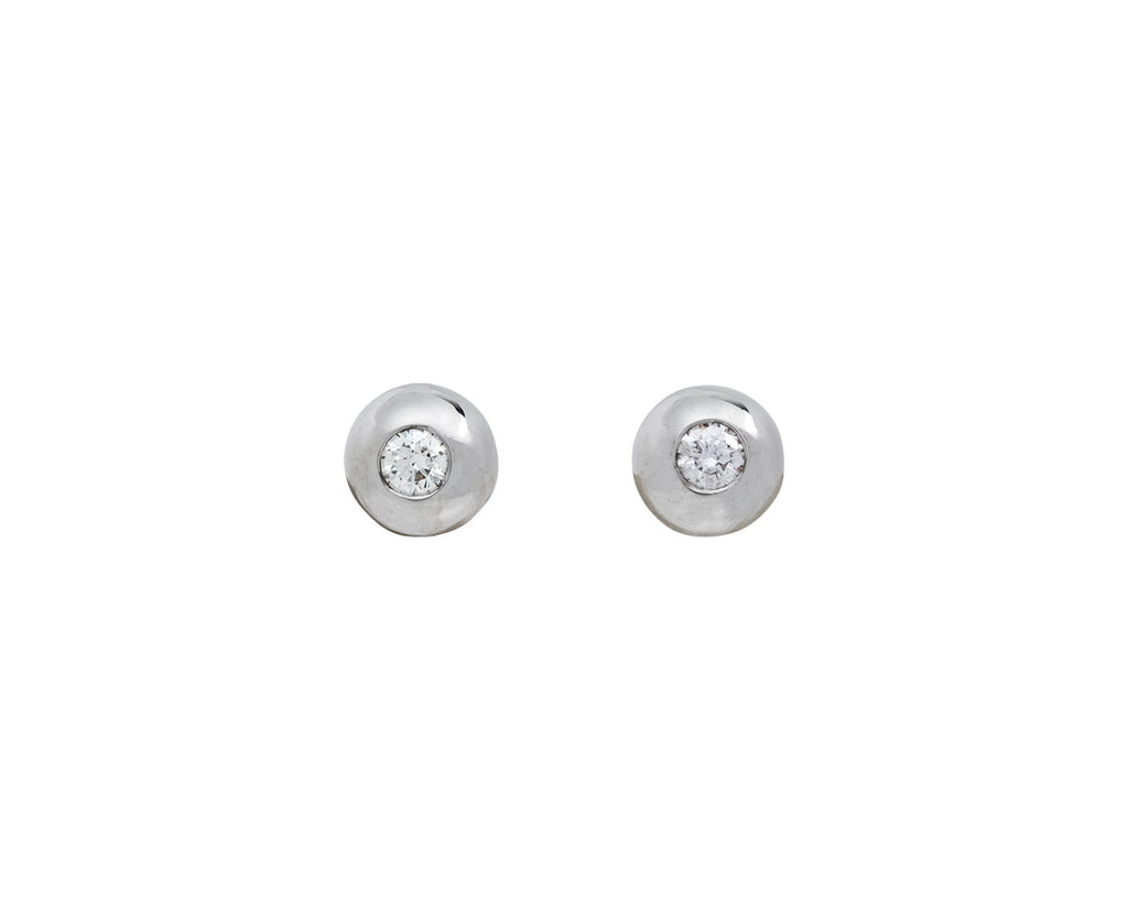 White Gold Small Diamond Audrey Stud Earrings - TWISTonline