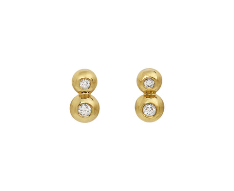 Double Diamond Audrey Stud Earrings