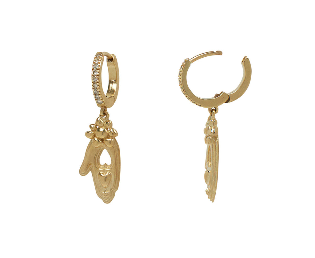 Pascale Monvoisin Palerme Creole White Pearl Hoop Earrings - Closure