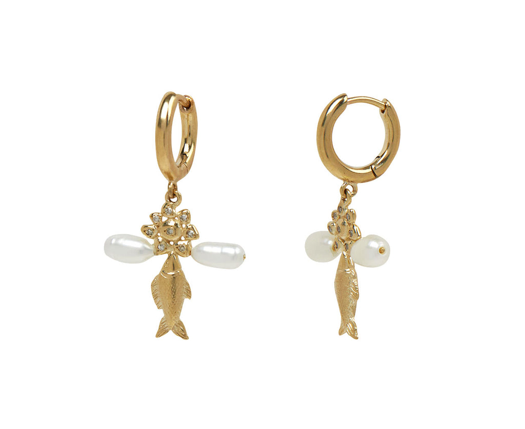 Pascale Monvoisin Palerme Daisy Hoop Earrings - Angled View