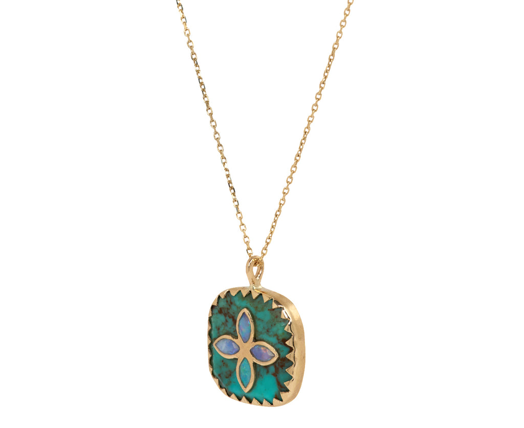 Pascale Monvoisin Turquoise and Australia Opal Bowie Necklace - Angled View