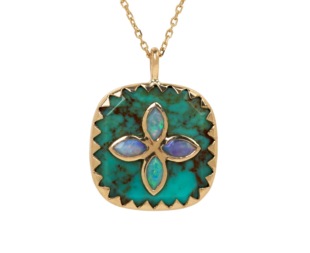 Pascale Monvoisin Turquoise and Australia Opal Bowie Necklace - Closeup