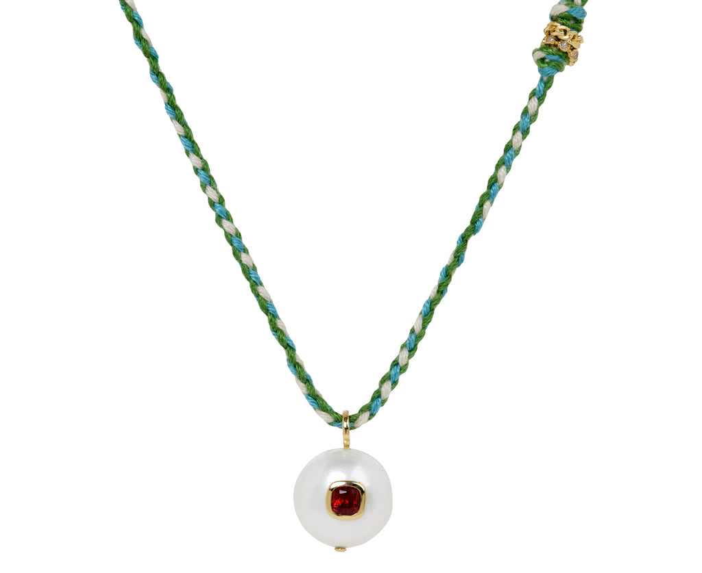 Pascale Monvoisin Pearl and Garnet Eddie Pendant Necklace