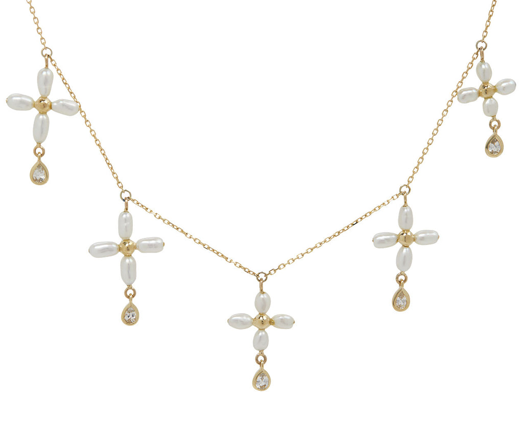 Pascale Monvoisin Palerme Multi White Pearl Necklace - Closeup