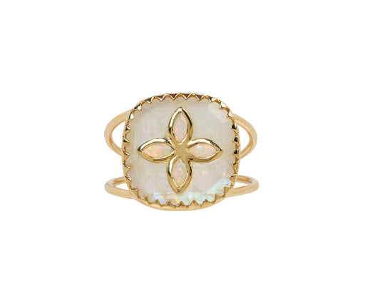 Pascale Monvoisin Moonstone and Opal and Diamond Bowie N°2 Ring