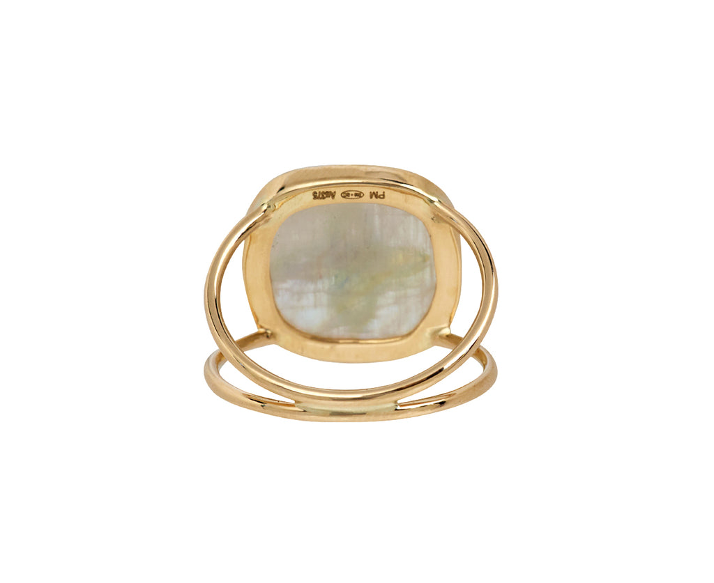 Pascale Monvoisin Moonstone and Opal and Diamond Bowie N°2 Ring - Back View