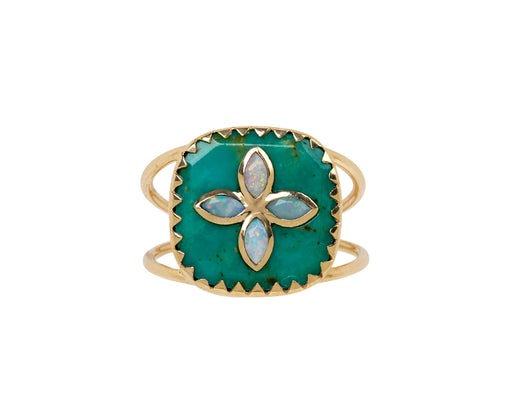 Pascale Monvoisin Turquoise and Opal and Diamond Bowie N°2 Ring