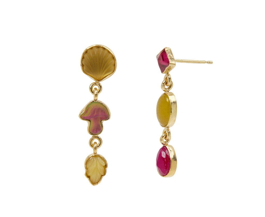 Grainne Morton Three Vintage Charm Drop Earrings - Angled View