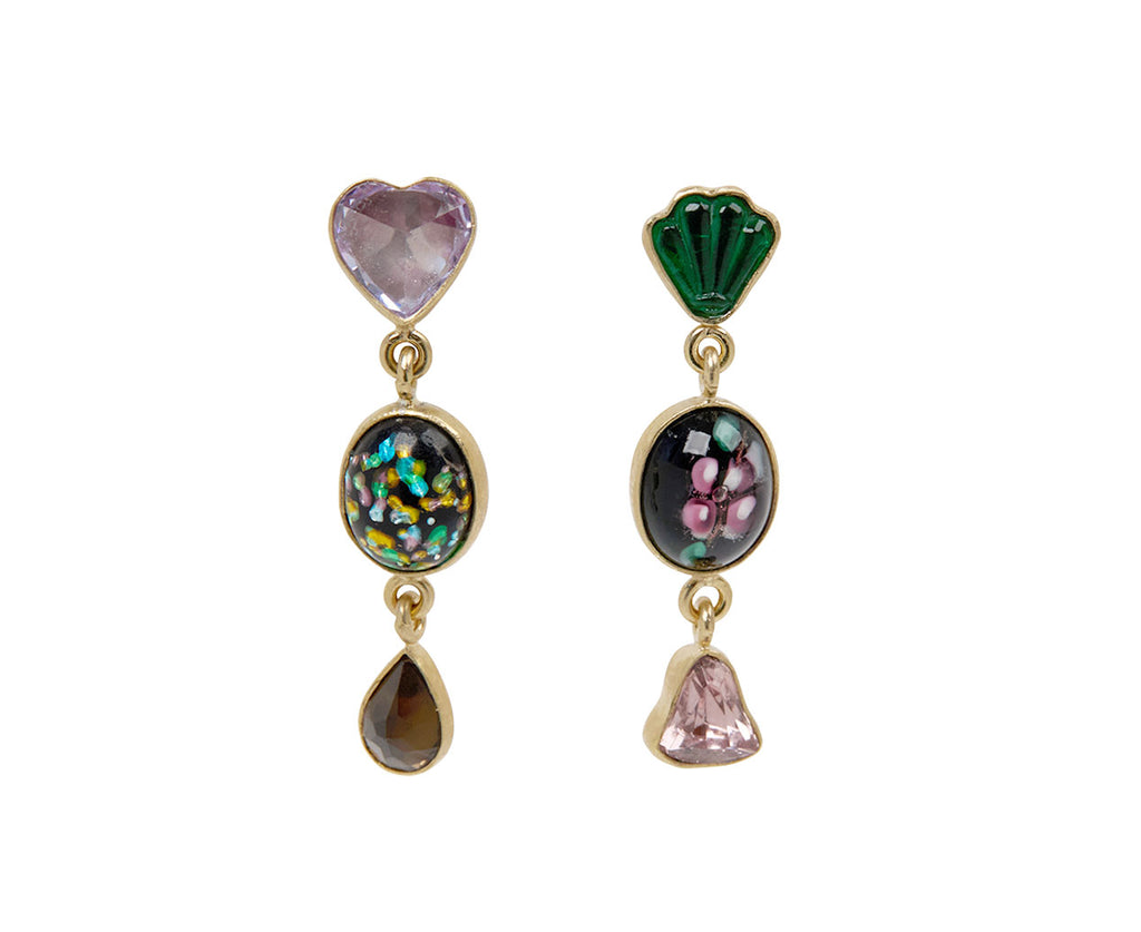Grainne Morton Three Vintage Charm Drop Earrings