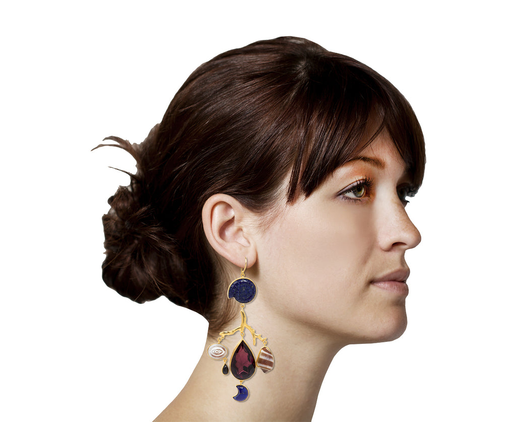 Grainne Morton Butterfly and Branch Drop Earrings - Profile
