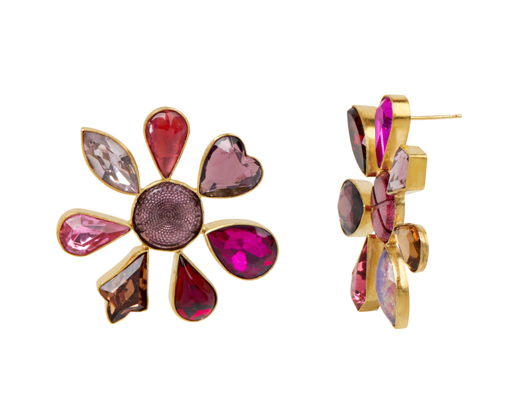 Grainne Morton Flower Petal Post Earrings - Closeup