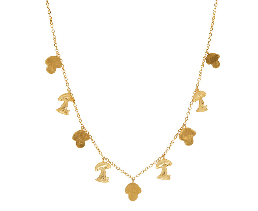 Grainne Morton Nine Mini Mushroom Charm Necklace - Back View