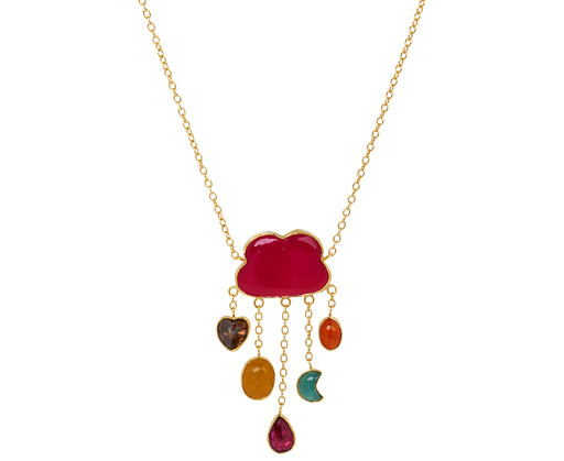 Grainne Morton Carnelian Cloud and Vintage Charms Rain Drop Necklace