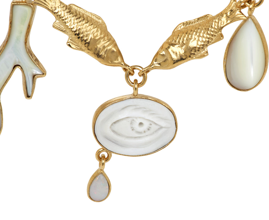 Grainne Morton Fish Multi Charm Necklace - Closeup