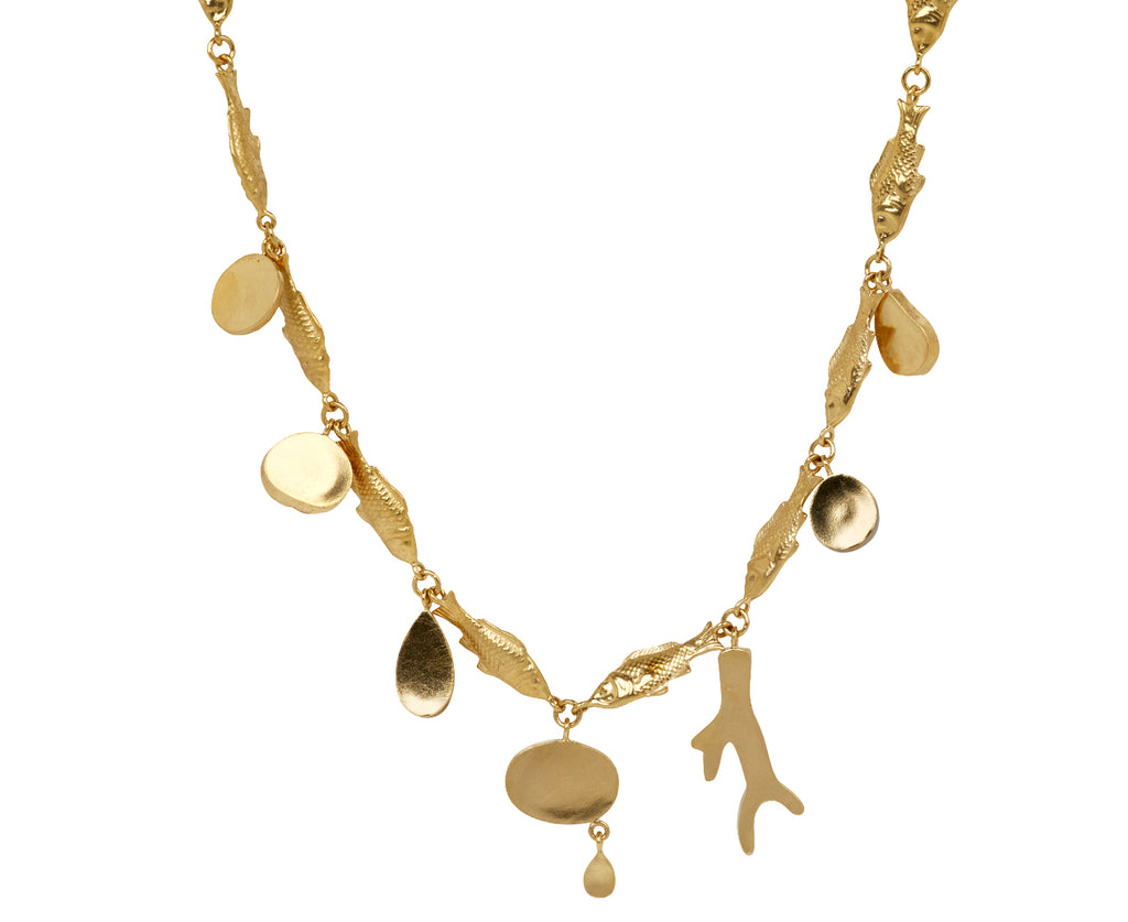 Grainne Morton Fish Multi Charm Necklace - Back View