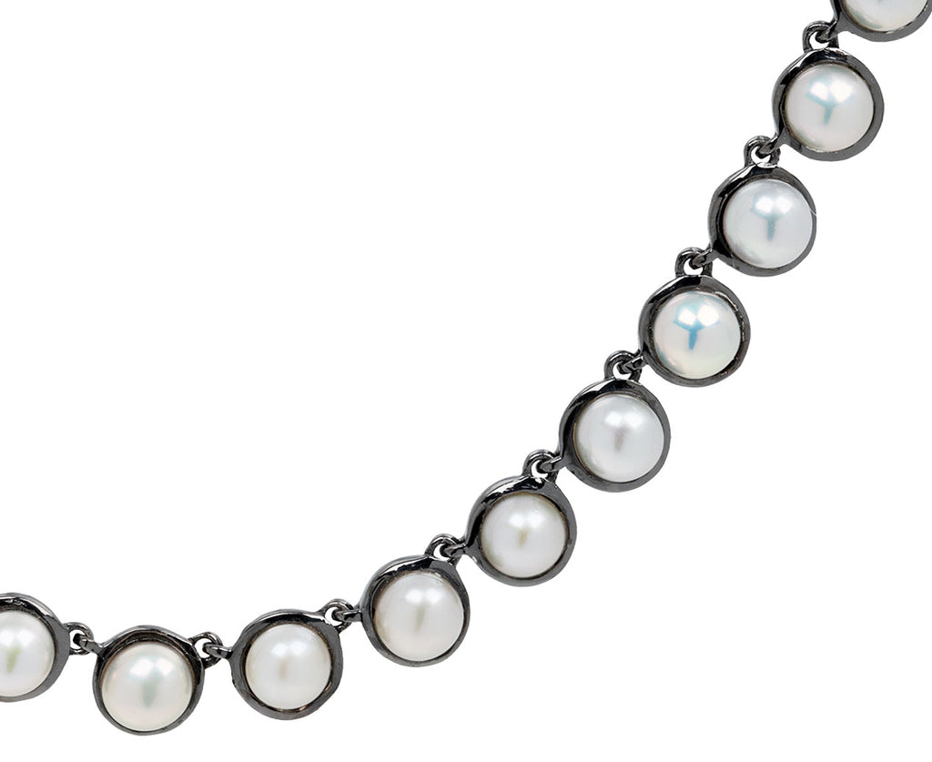 Nak Armstrong Nakard Pearl Cabochon Riviere Dot Necklace - Closeup