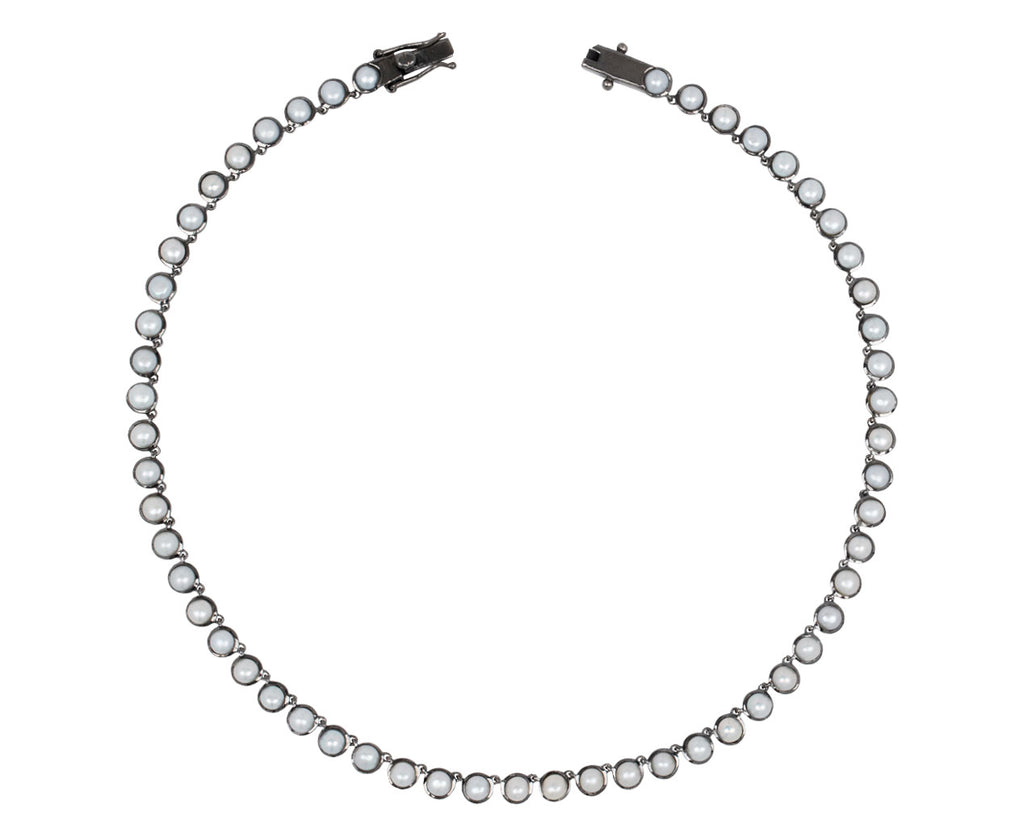 Nak Armstrong Nakard Pearl Cabochon Riviere Dot Necklace - Closure Open