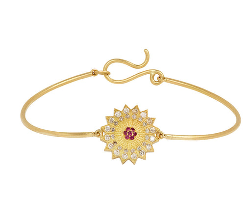Small Champagne Diamond Power of Light Lotus Bracelet