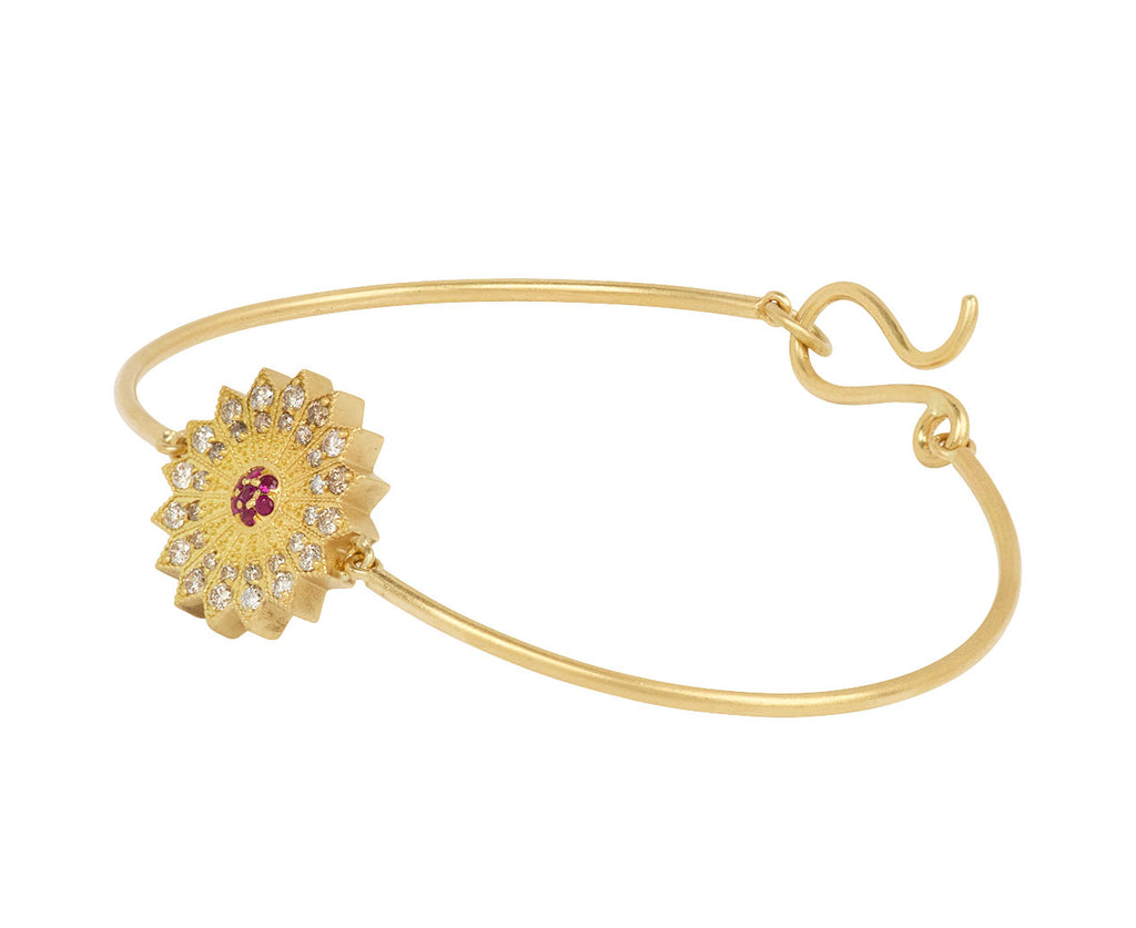 Small Champagne Diamond Power of Light Lotus Bracelet