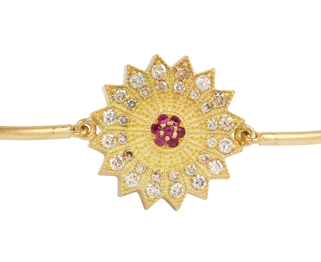 Small Champagne Diamond Power of Light Lotus Bracelet