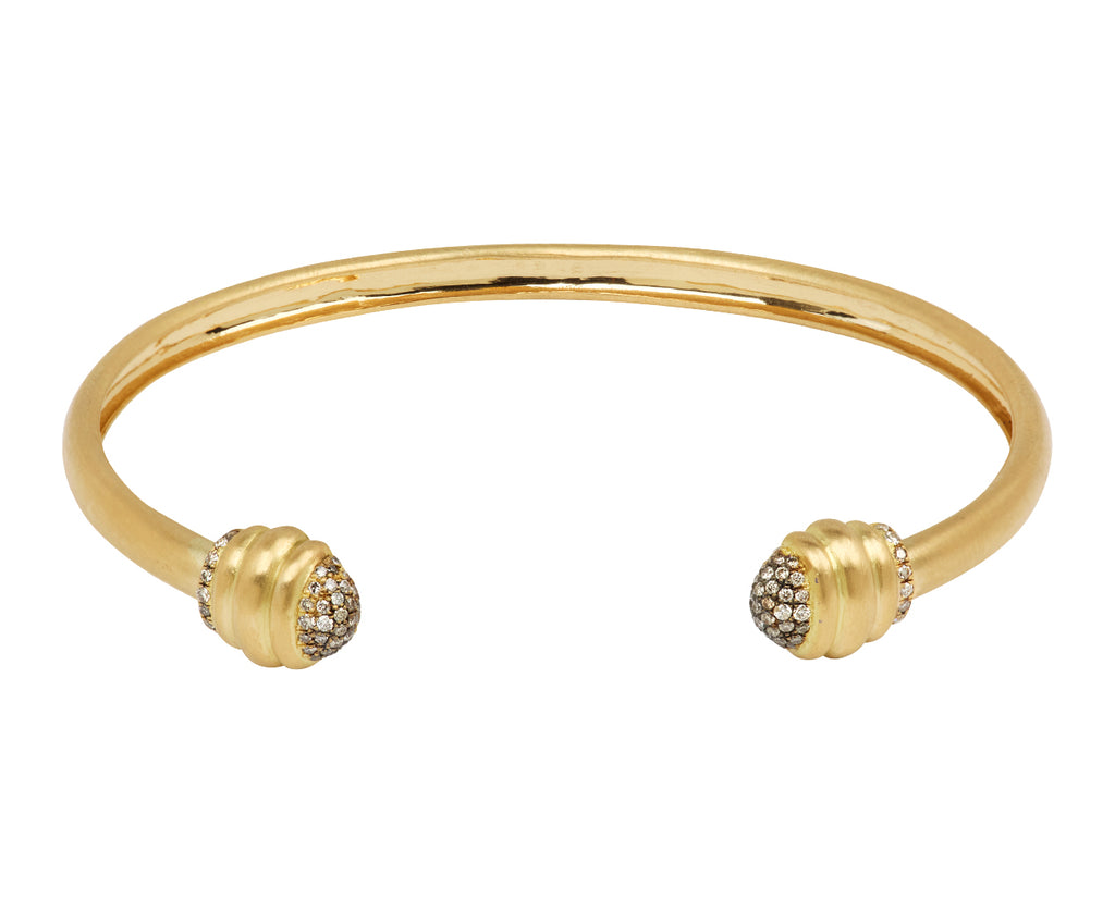 Champagne Diamond Small Dome Cuff Bracelet