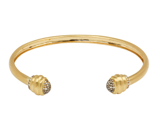Champagne Diamond Small Dome Cuff Bracelet