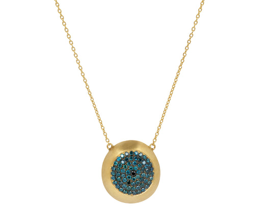 Large Blue and Black Diamond Healing Eye Necklace
