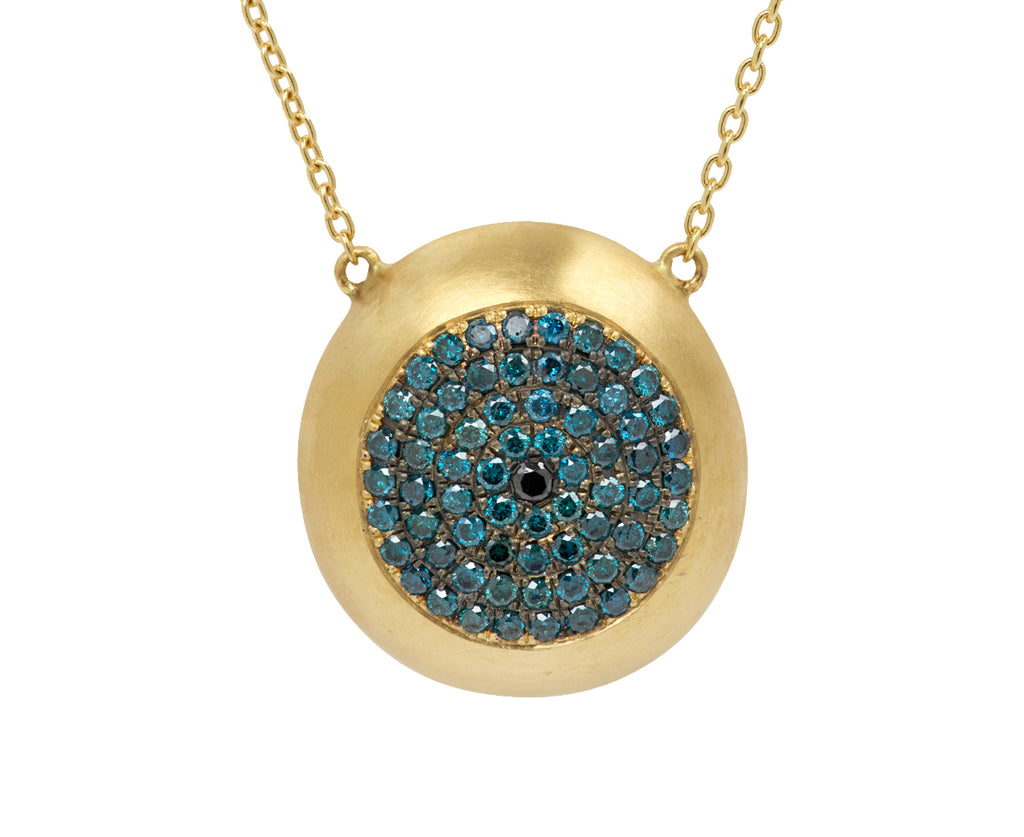 Large Blue and Black Diamond Healing Eye Necklace