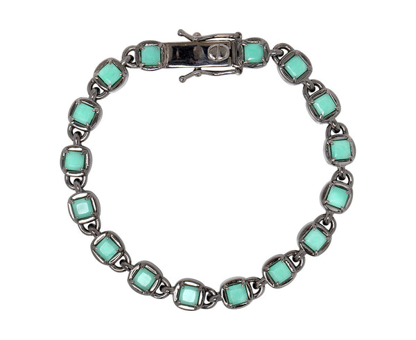 Nak Armstrong Nakard Chrysoprase 3D Tile Chain Bracelet