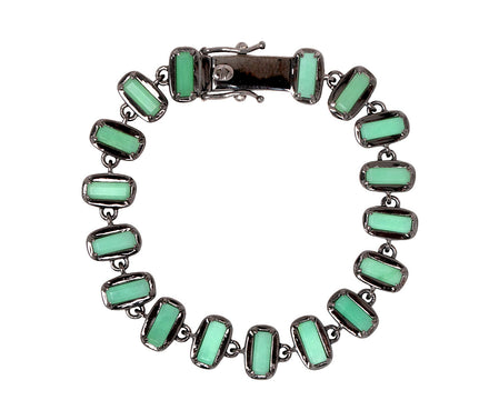 Nak Armstrong Nakard Chrysoprase 3D Baguette Tile Chain Bracelet