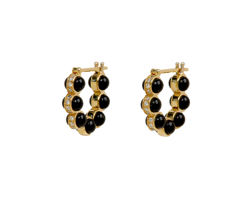 L'Atelier Nawbar Black Onyx The Carbon 1 Hoop Earrings